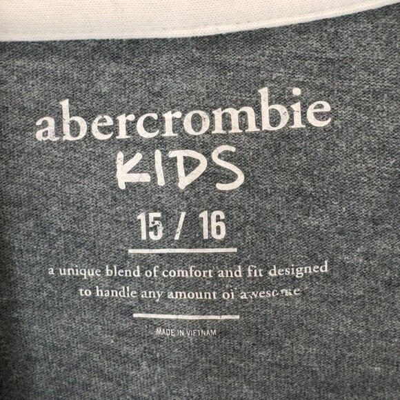 Abercrombie Kids Sweatshirt Boy 15/16 Gray Blue Zip Up Long Sleeve Pockets - Picture 4 of 7